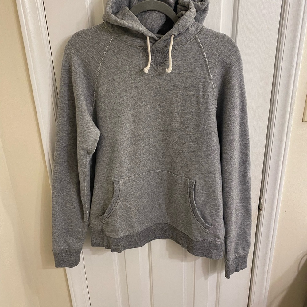 J.CREW VINTAGE FLEECE HOODED SWEATSHIRT SZ MEDIUM SOFT GRAY HOODIE THICK & WARM - Picture 13 of 15